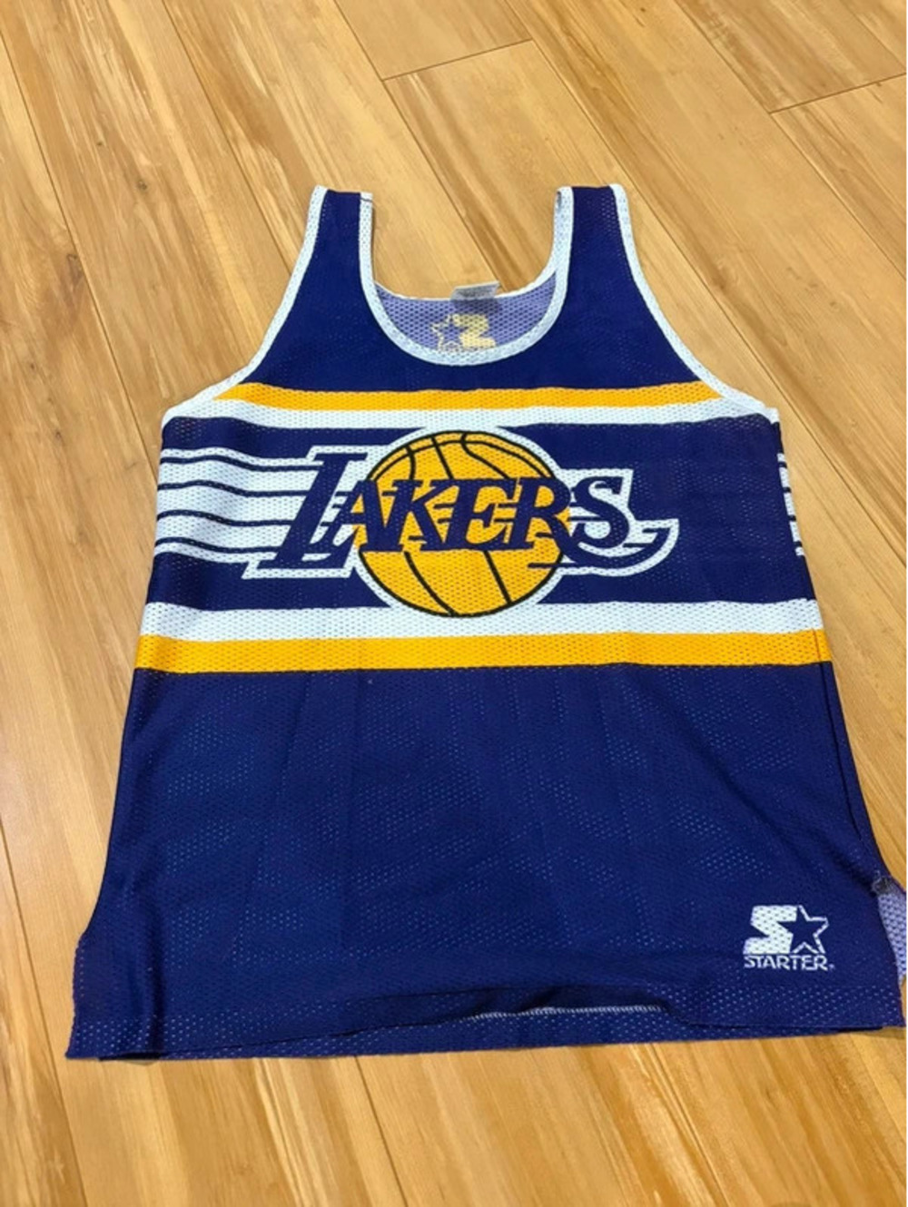 Vintage 90s LA Lakers Starter Mesh Jersey Tank Top - Made in USA